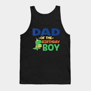 Dad Of The Birthday For Boy Saurus Rex Dinosaur Party Tank Top